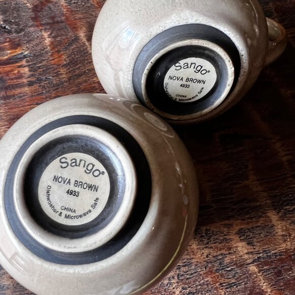 Vintage Sango Nova Brown Cream & Sugar Set - Picture 3 of 6